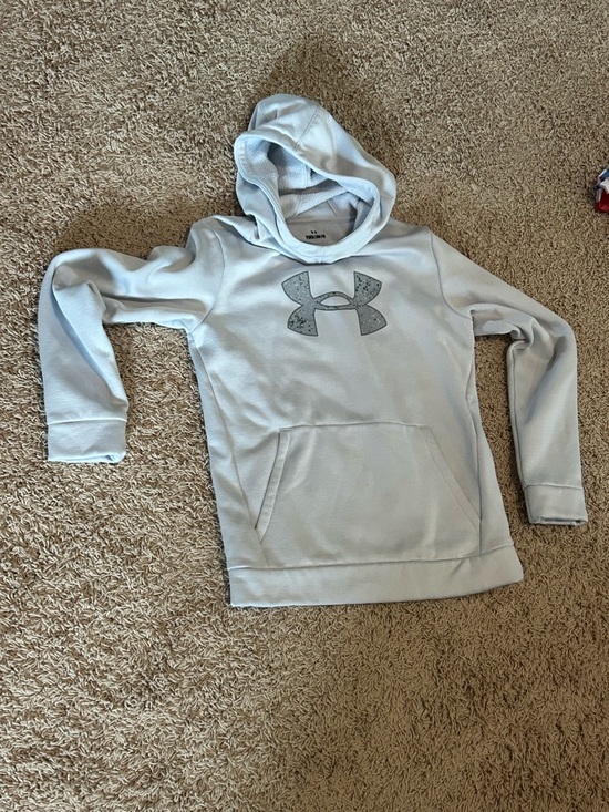 Under Armour Other - Under Armour Light Blue Kids Hooded Sweatshirt with Grey Logo